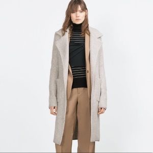 ISO zara long lapel coat
